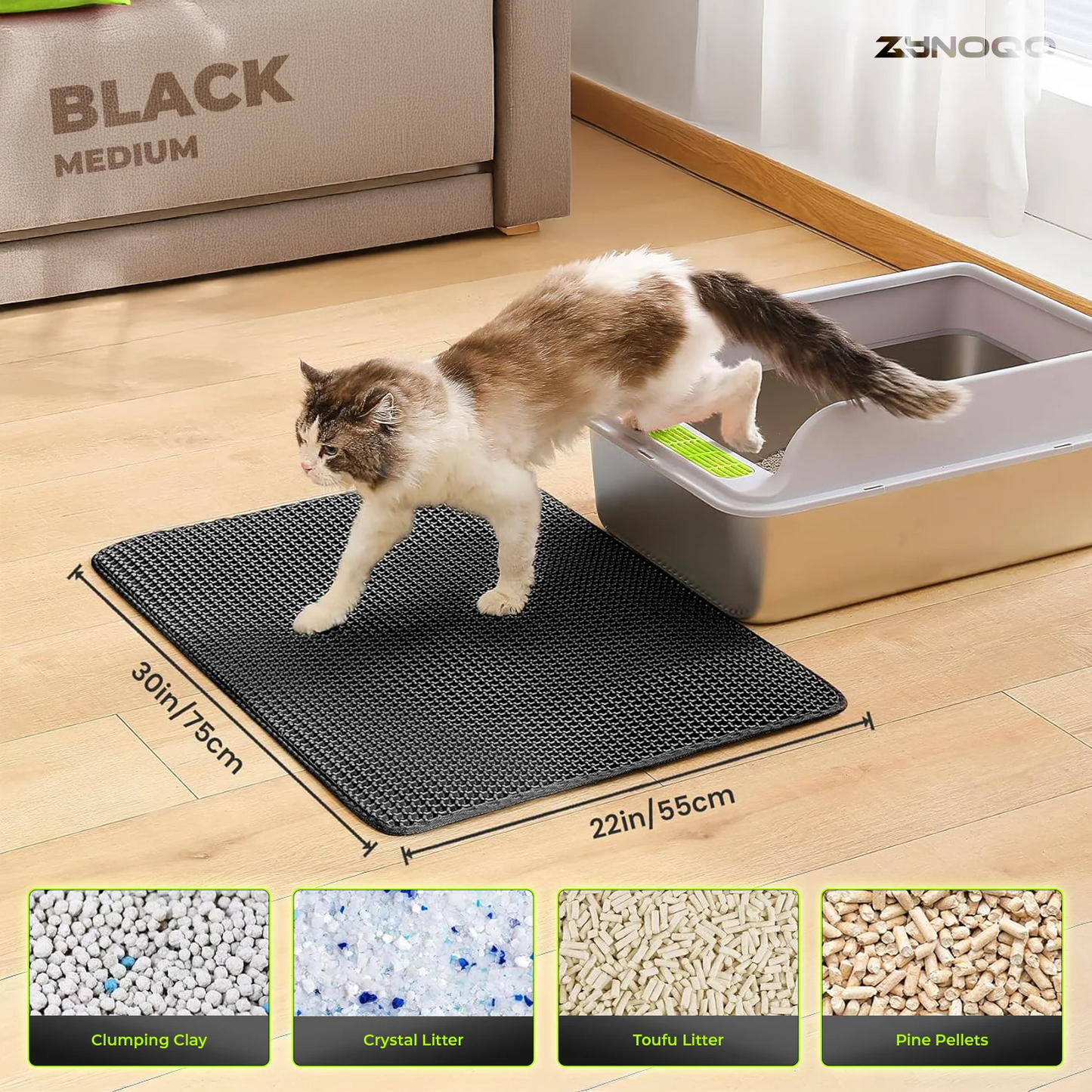 ZYNOQO Cat Litter Mat – Waterproof, Scratch-Friendly, Mess-Free
