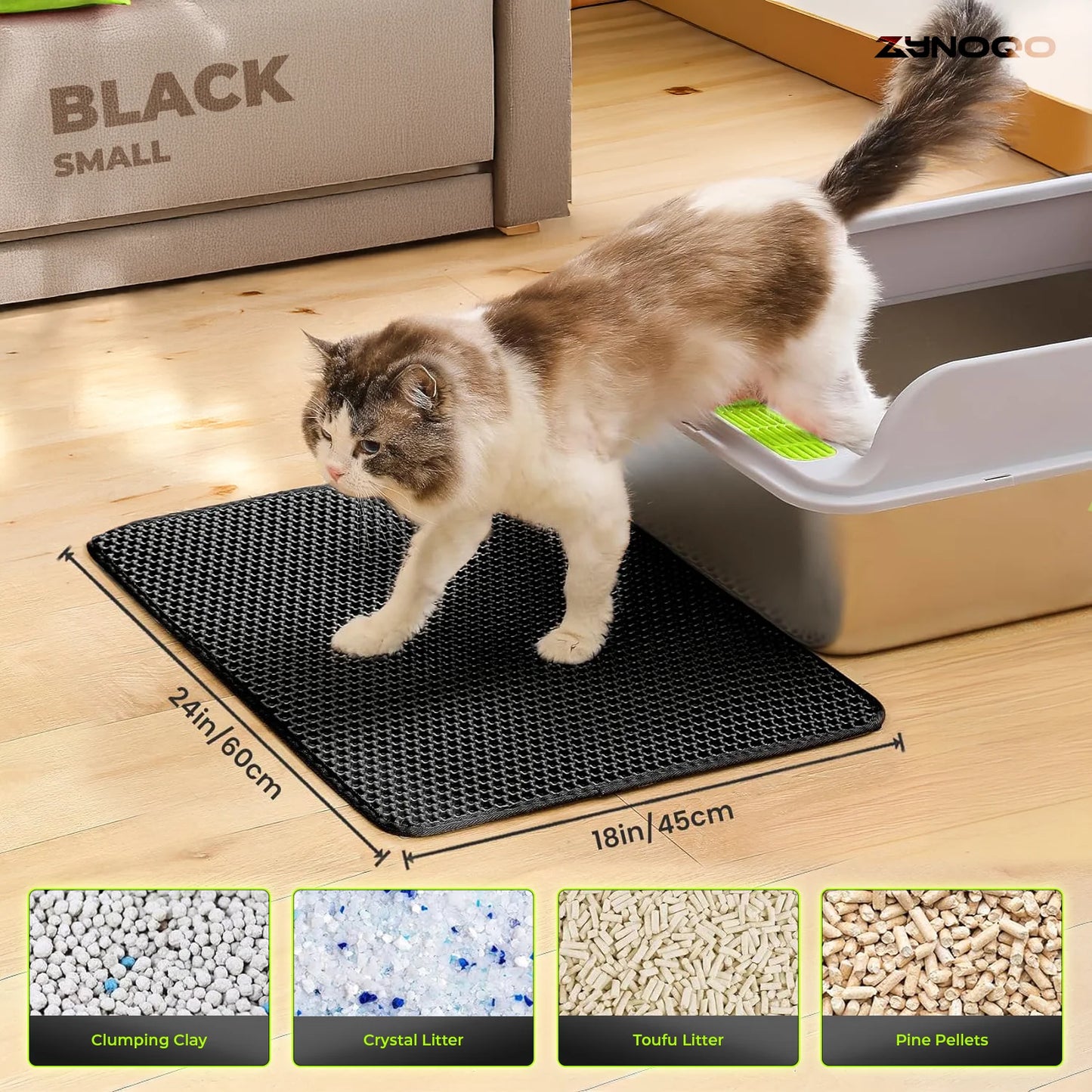 ZYNOQO Cat Litter Mat – Waterproof, Scratch-Friendly, Mess-Free