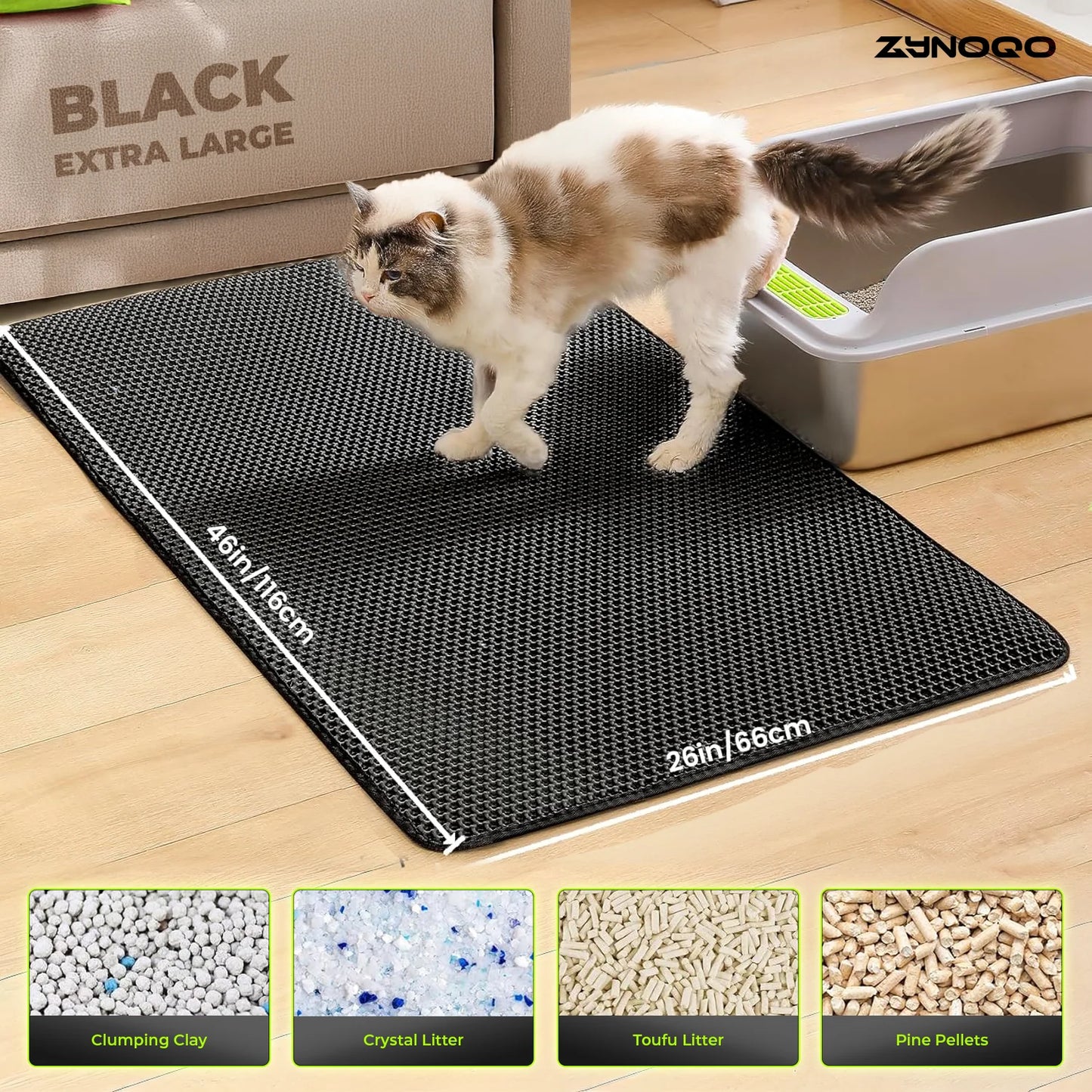ZYNOQO Cat Litter Mat – Waterproof, Scratch-Friendly, Mess-Free