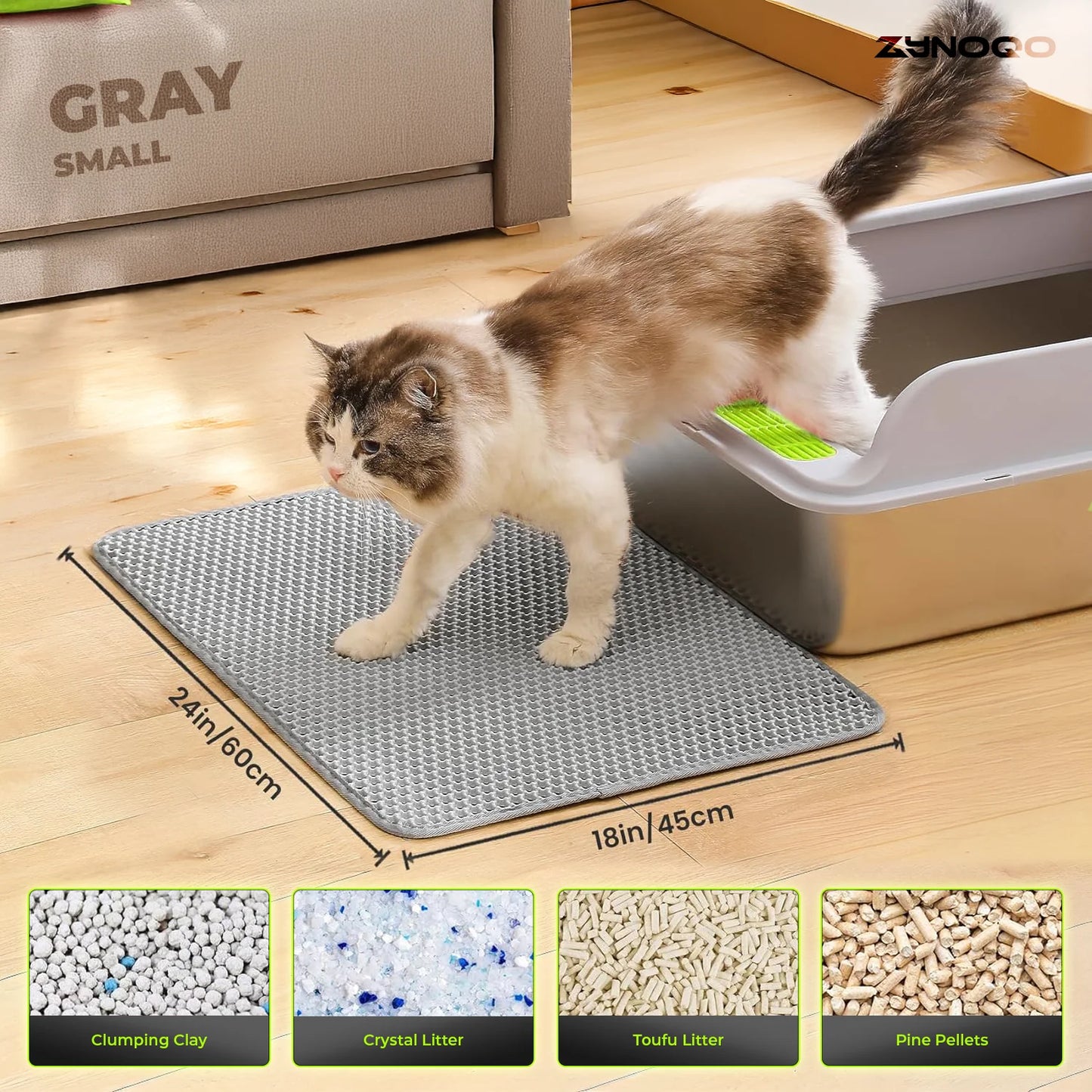 ZYNOQO Cat Litter Mat – Waterproof, Scratch-Friendly, Mess-Free