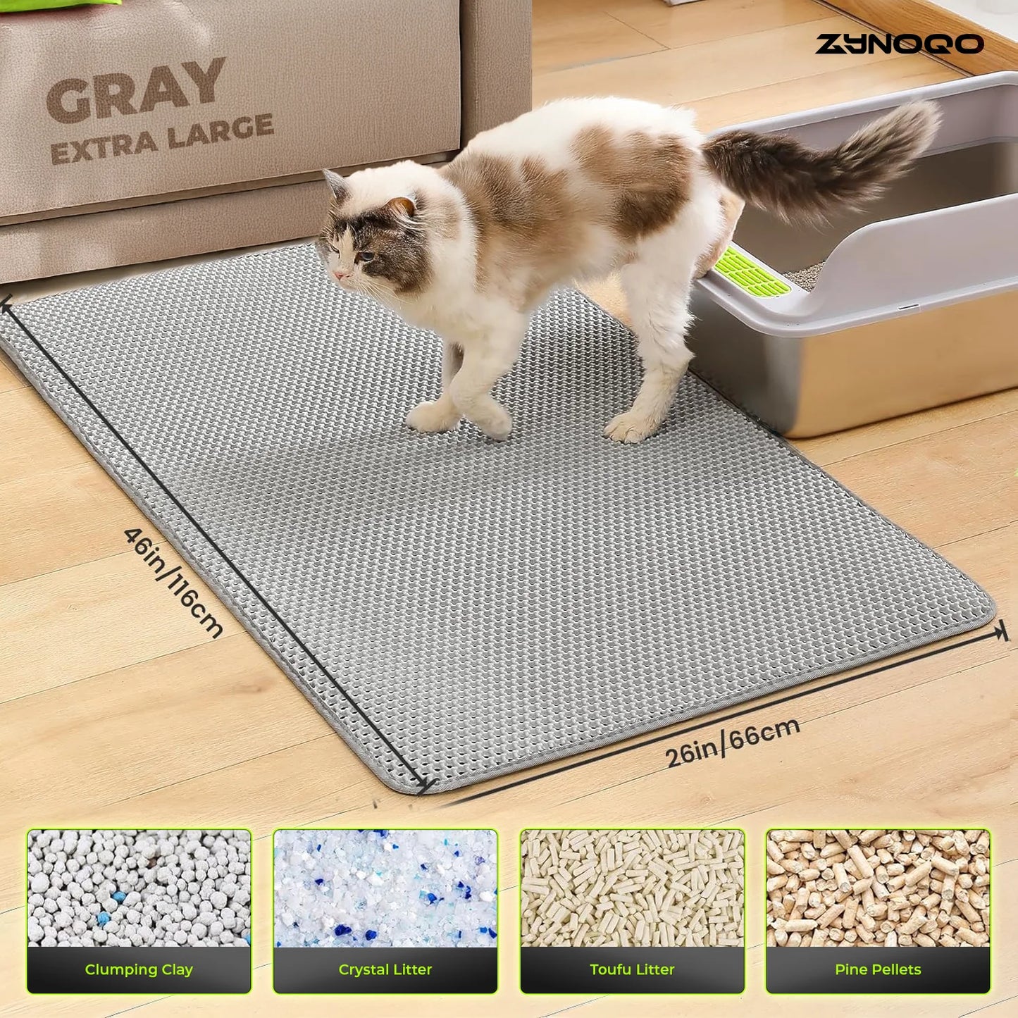 ZYNOQO Cat Litter Mat – Waterproof, Scratch-Friendly, Mess-Free