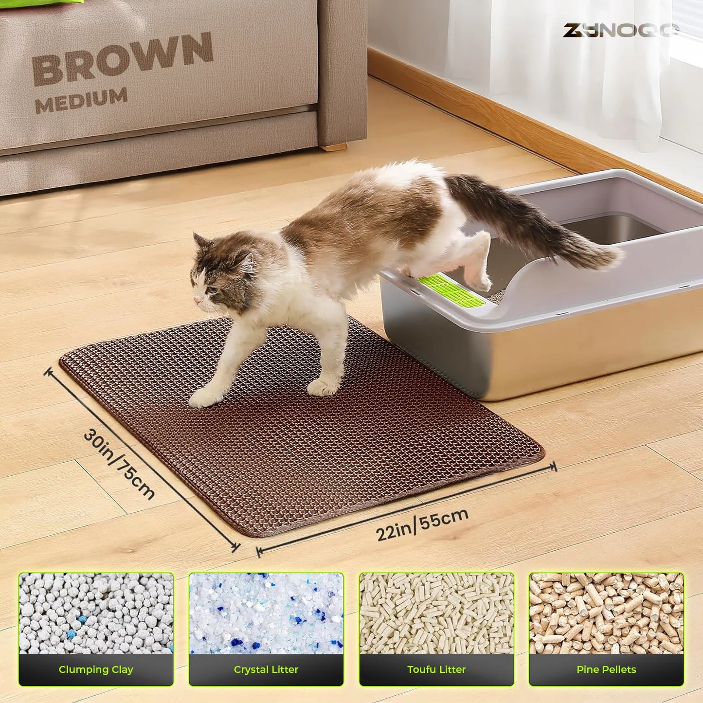 ZYNOQO Cat Litter Mat – Waterproof, Scratch-Friendly, Mess-Free