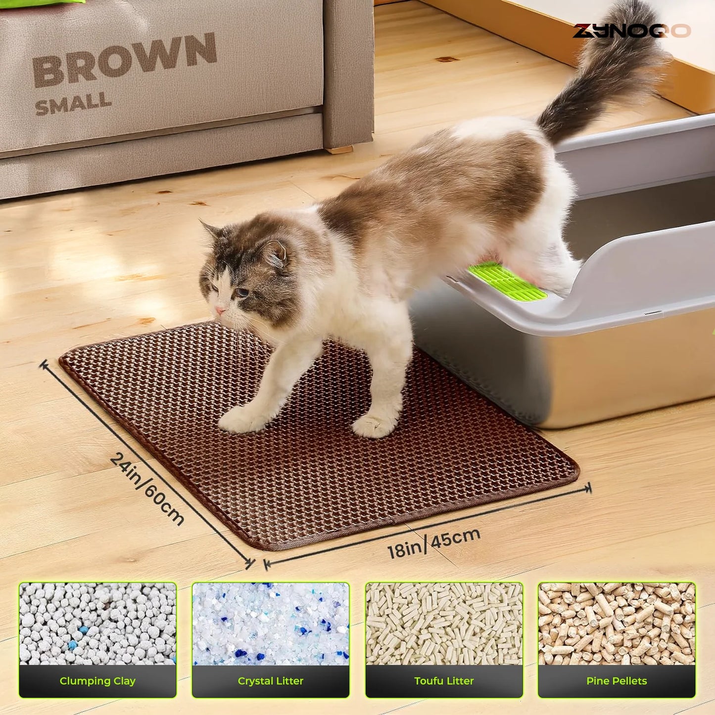 ZYNOQO Cat Litter Mat – Waterproof, Scratch-Friendly, Mess-Free
