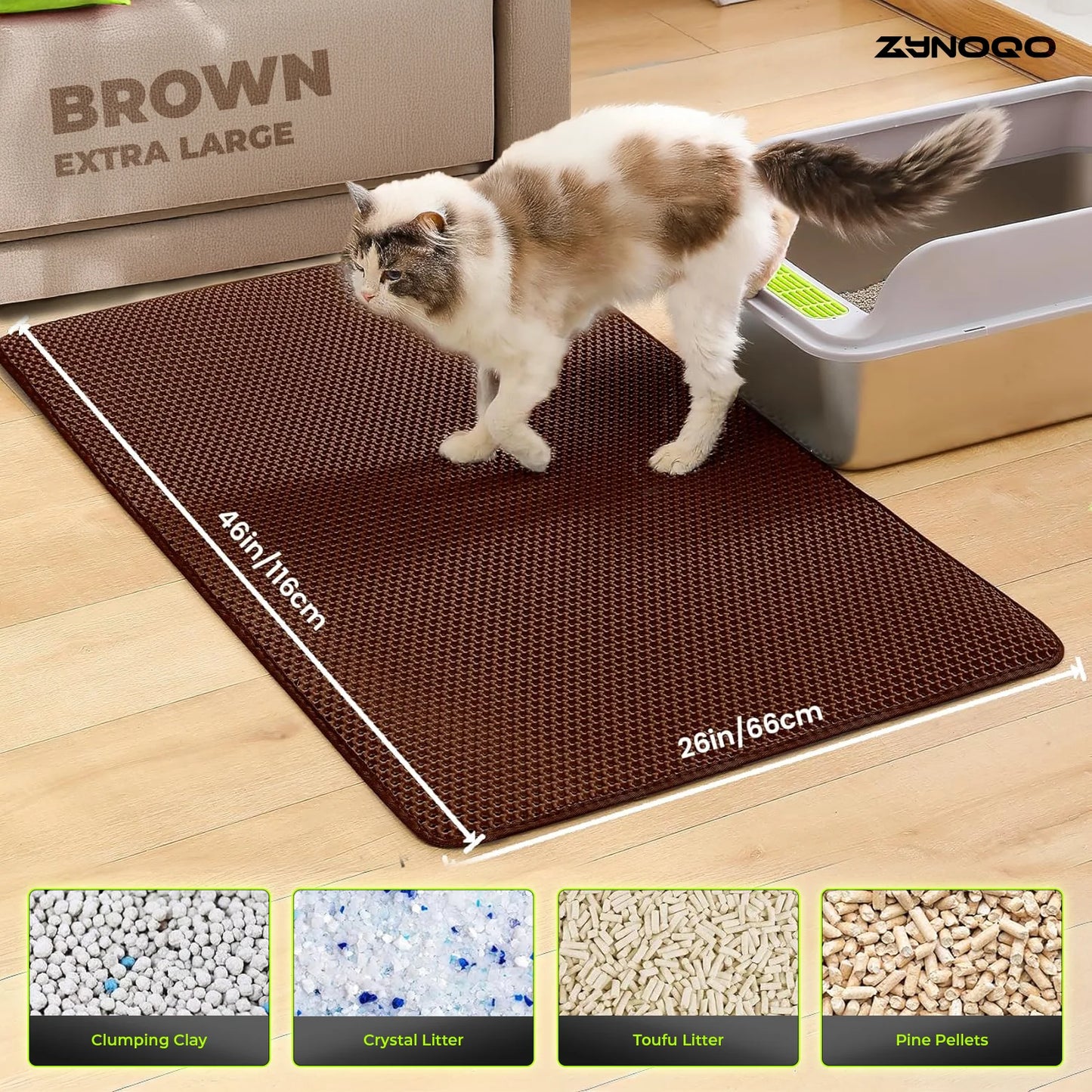 ZYNOQO Cat Litter Mat – Waterproof, Scratch-Friendly, Mess-Free