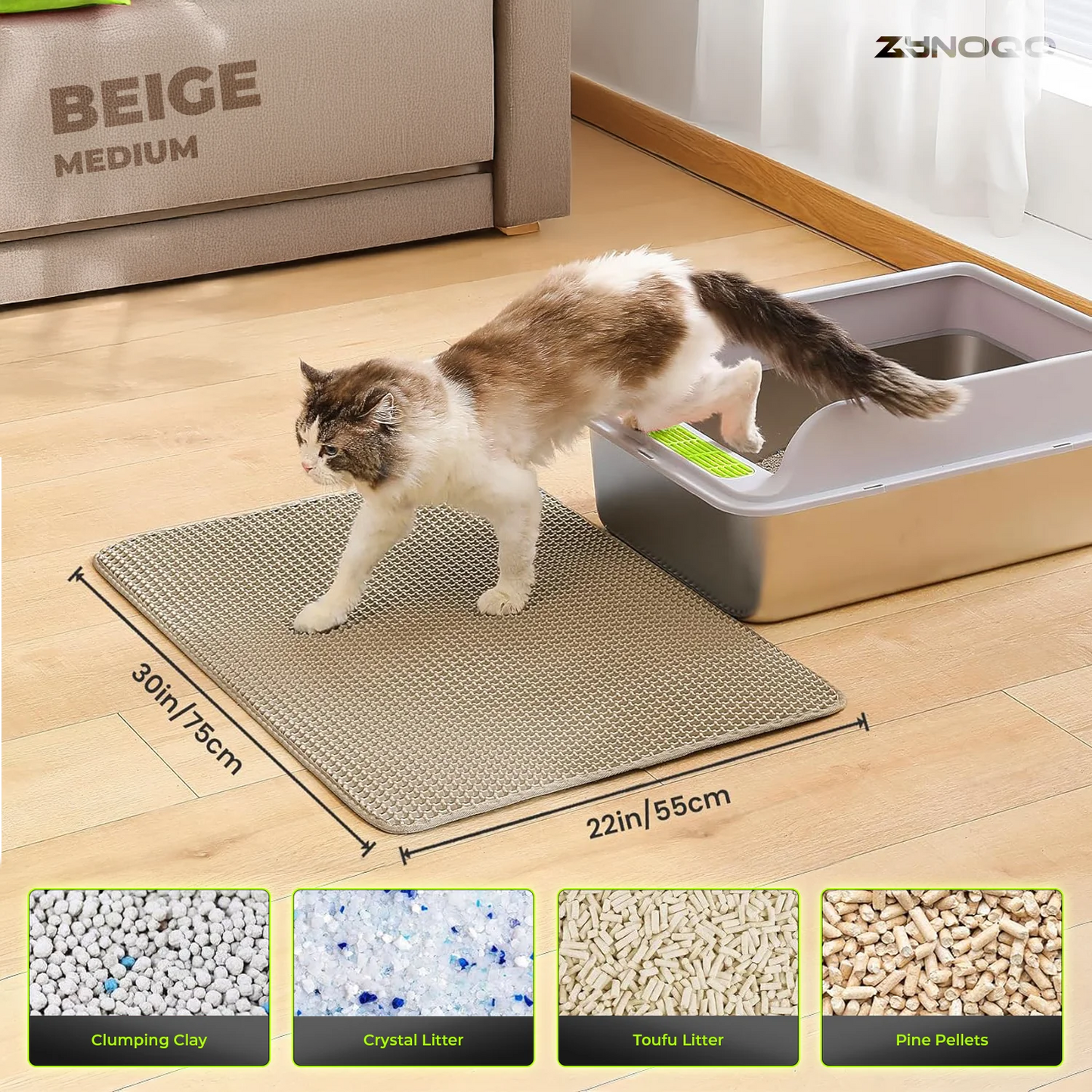 ZYNOQO Cat Litter Mat – Waterproof, Scratch-Friendly, Mess-Free