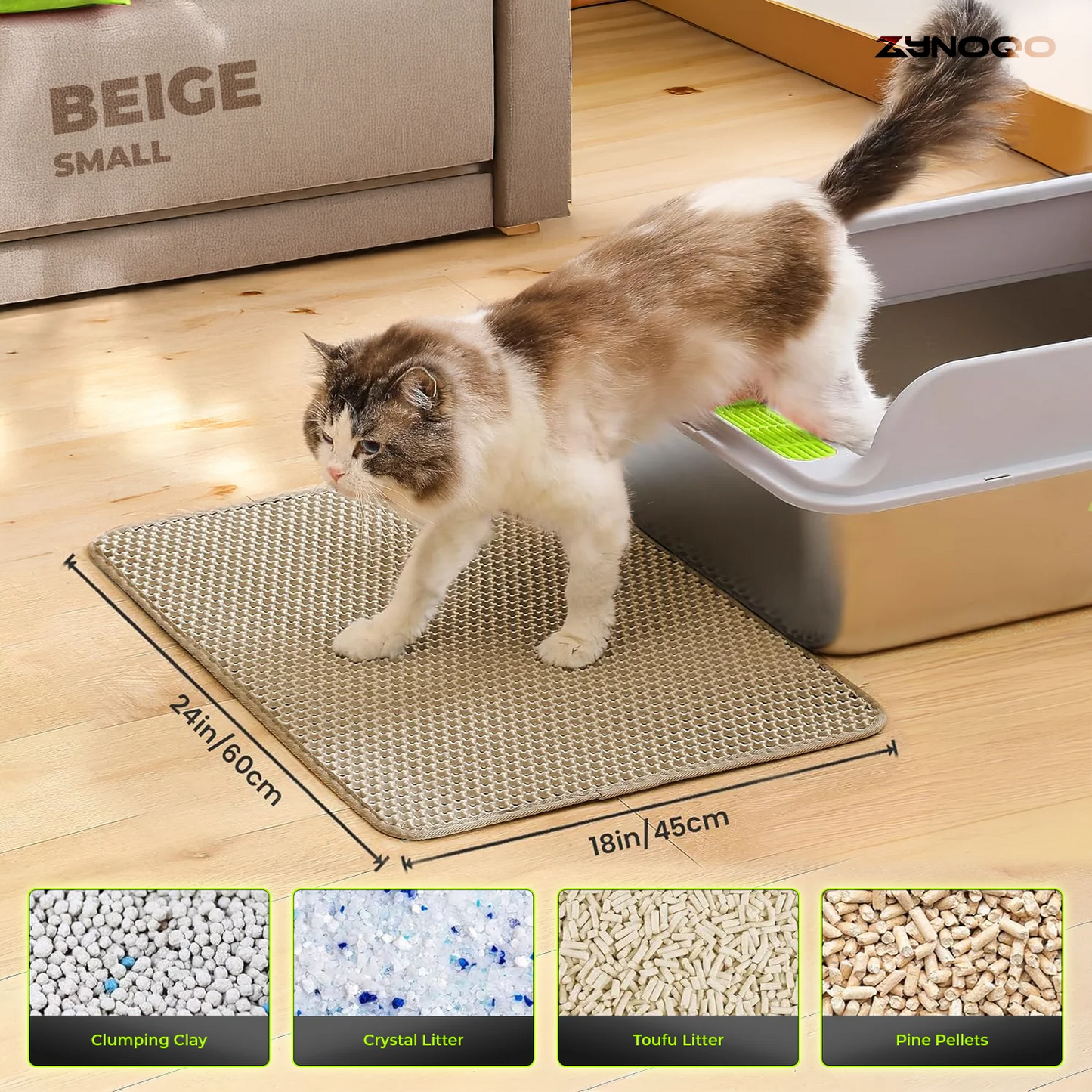 ZYNOQO Cat Litter Mat – Waterproof, Scratch-Friendly, Mess-Free