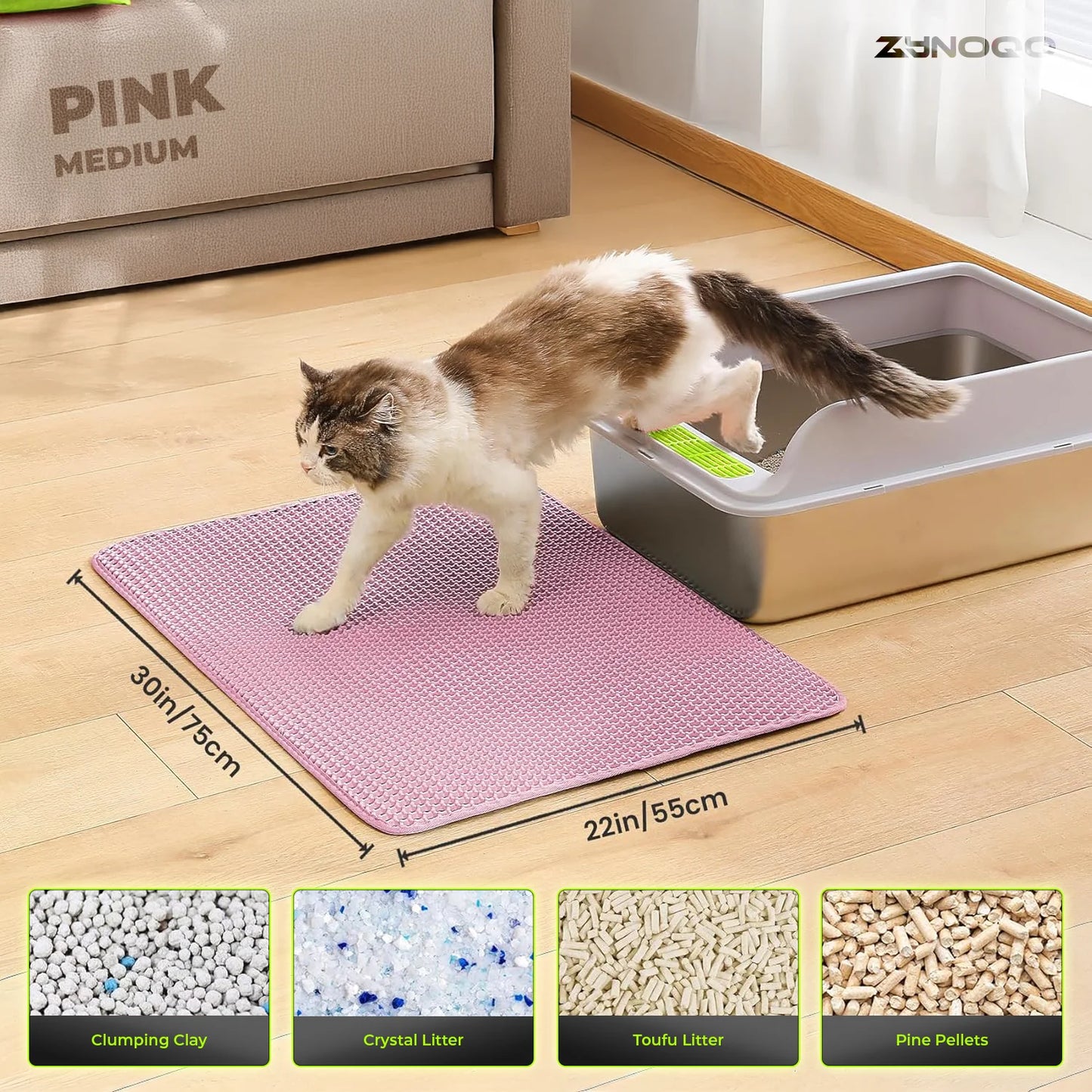 ZYNOQO Cat Litter Mat – Waterproof, Scratch-Friendly, Mess-Free