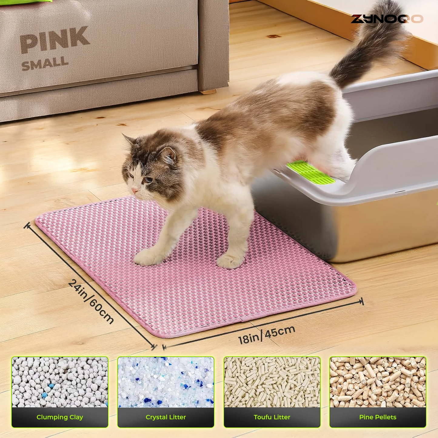 ZYNOQO Cat Litter Mat – Waterproof, Scratch-Friendly, Mess-Free