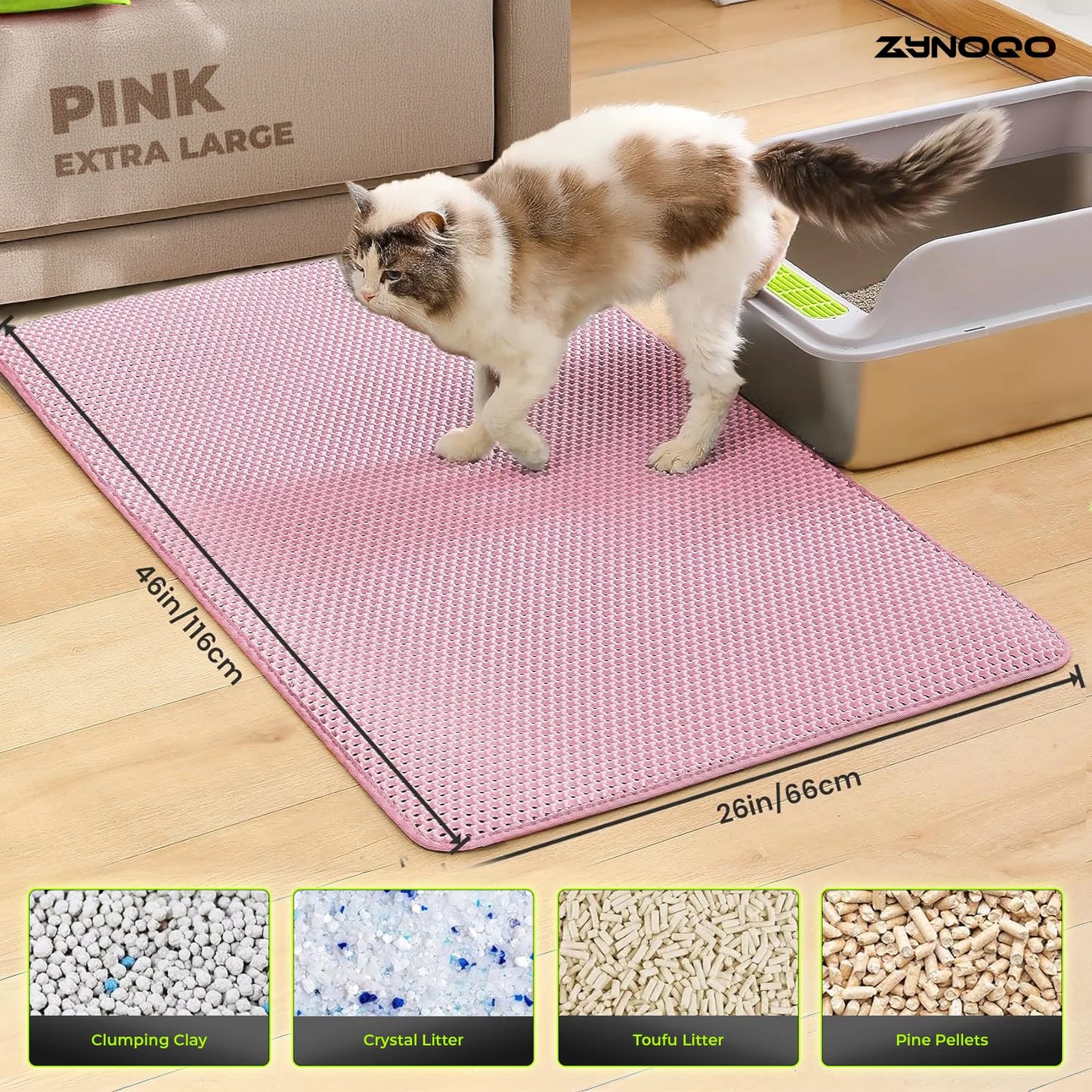 ZYNOQO Cat Litter Mat – Waterproof, Scratch-Friendly, Mess-Free