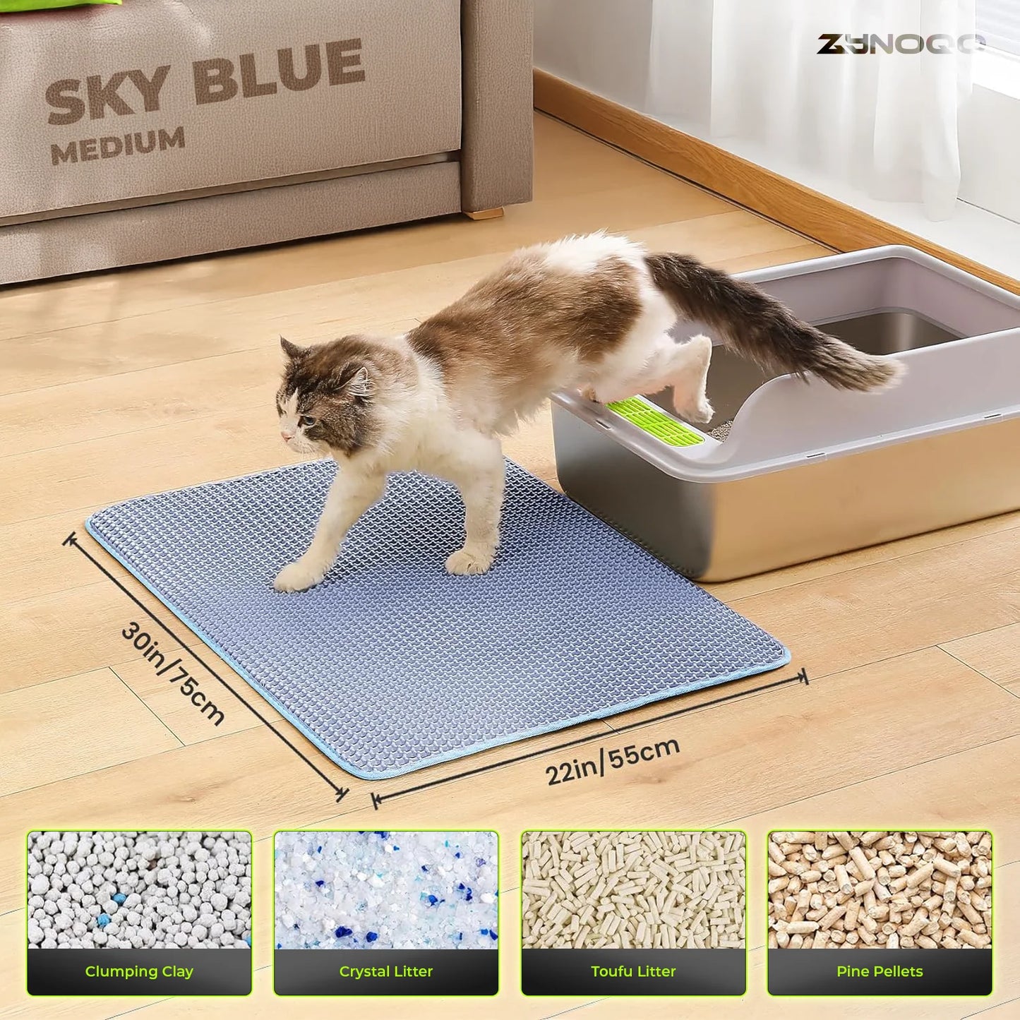 ZYNOQO Cat Litter Mat – Waterproof, Scratch-Friendly, Mess-Free