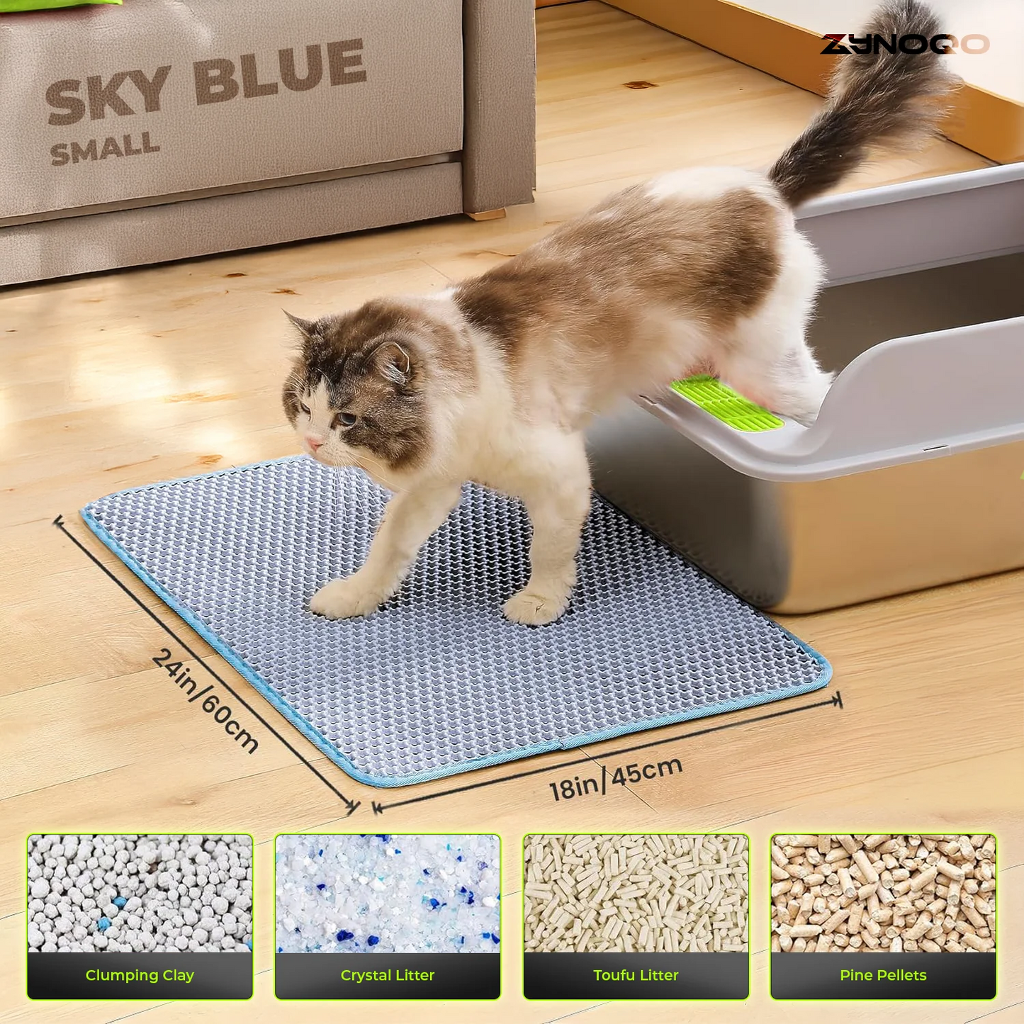 ZYNOQO Cat Litter Mat – Waterproof, Scratch-Friendly, Mess-Free