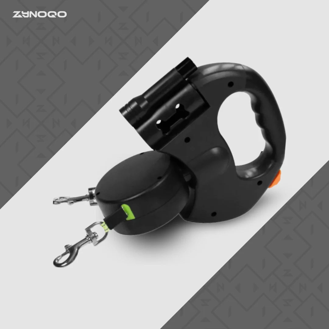 Walk 2 Dogs Tangle-Free with ZYNOQO Retractable Leash + Light