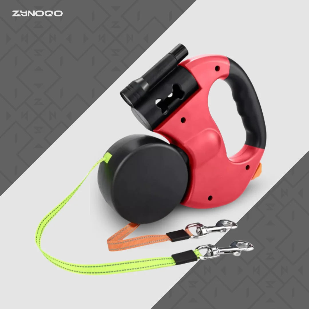 Walk 2 Dogs Tangle-Free with ZYNOQO Retractable Leash + Light