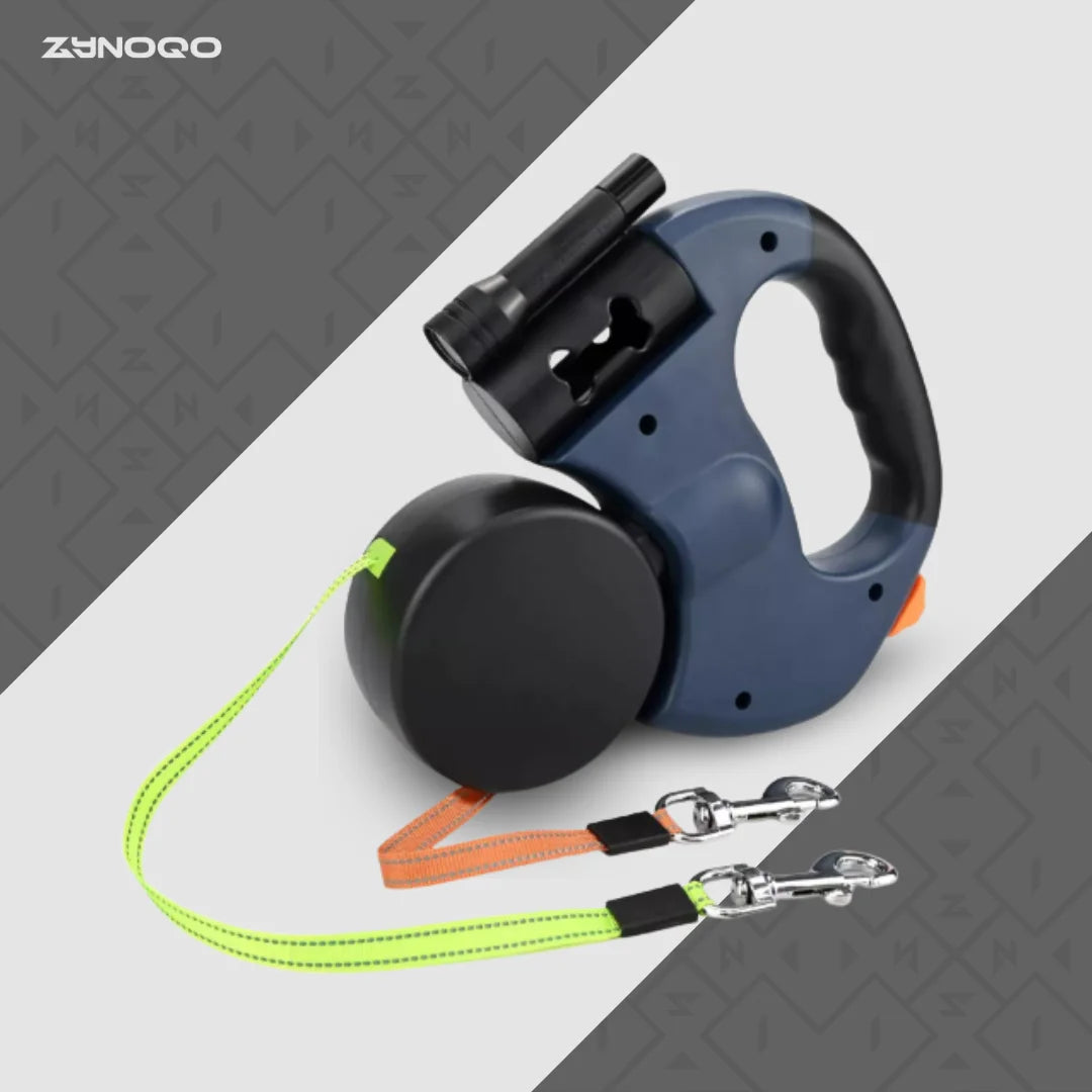 Walk 2 Dogs Tangle-Free with ZYNOQO Retractable Leash + Light