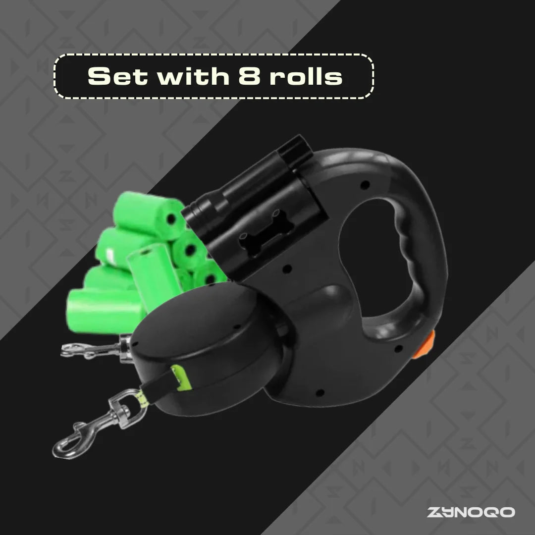 Walk 2 Dogs Tangle-Free with ZYNOQO Retractable Leash + Light