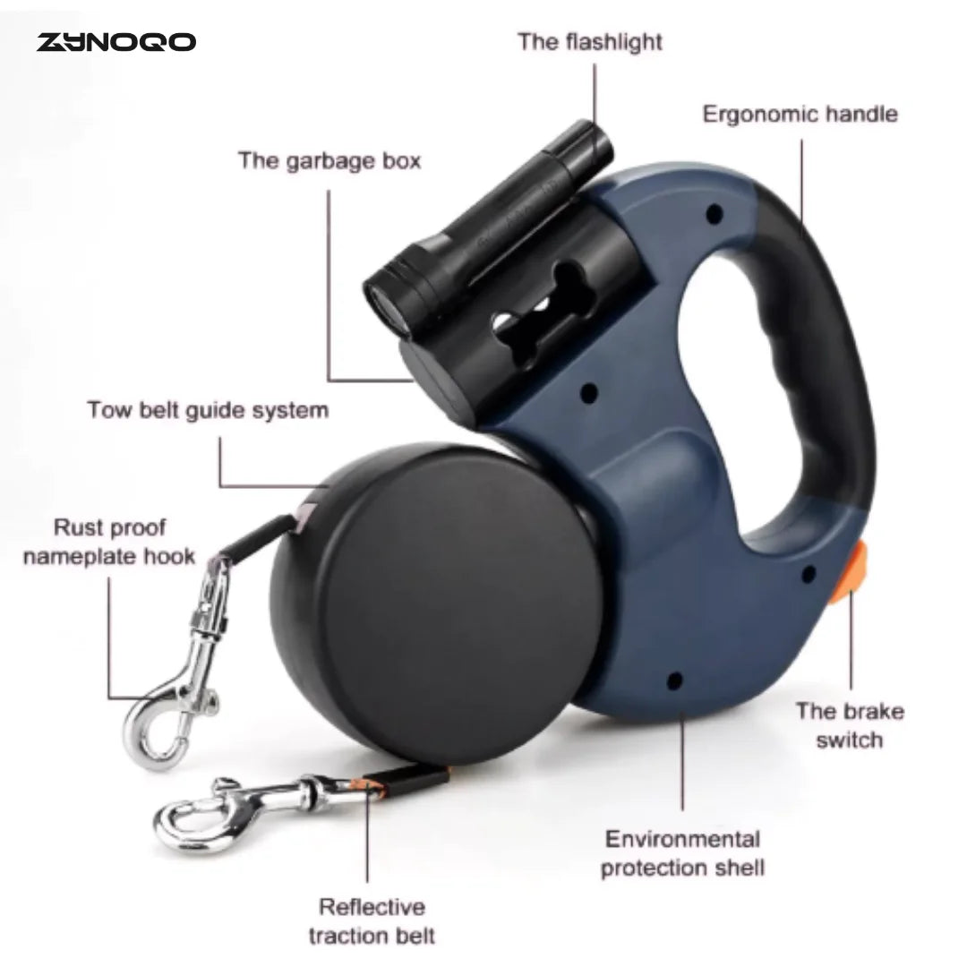 Walk 2 Dogs Tangle-Free with ZYNOQO Retractable Leash + Light