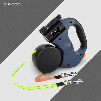 Walk 2 Dogs Tangle-Free with ZYNOQO Retractable Leash + Light