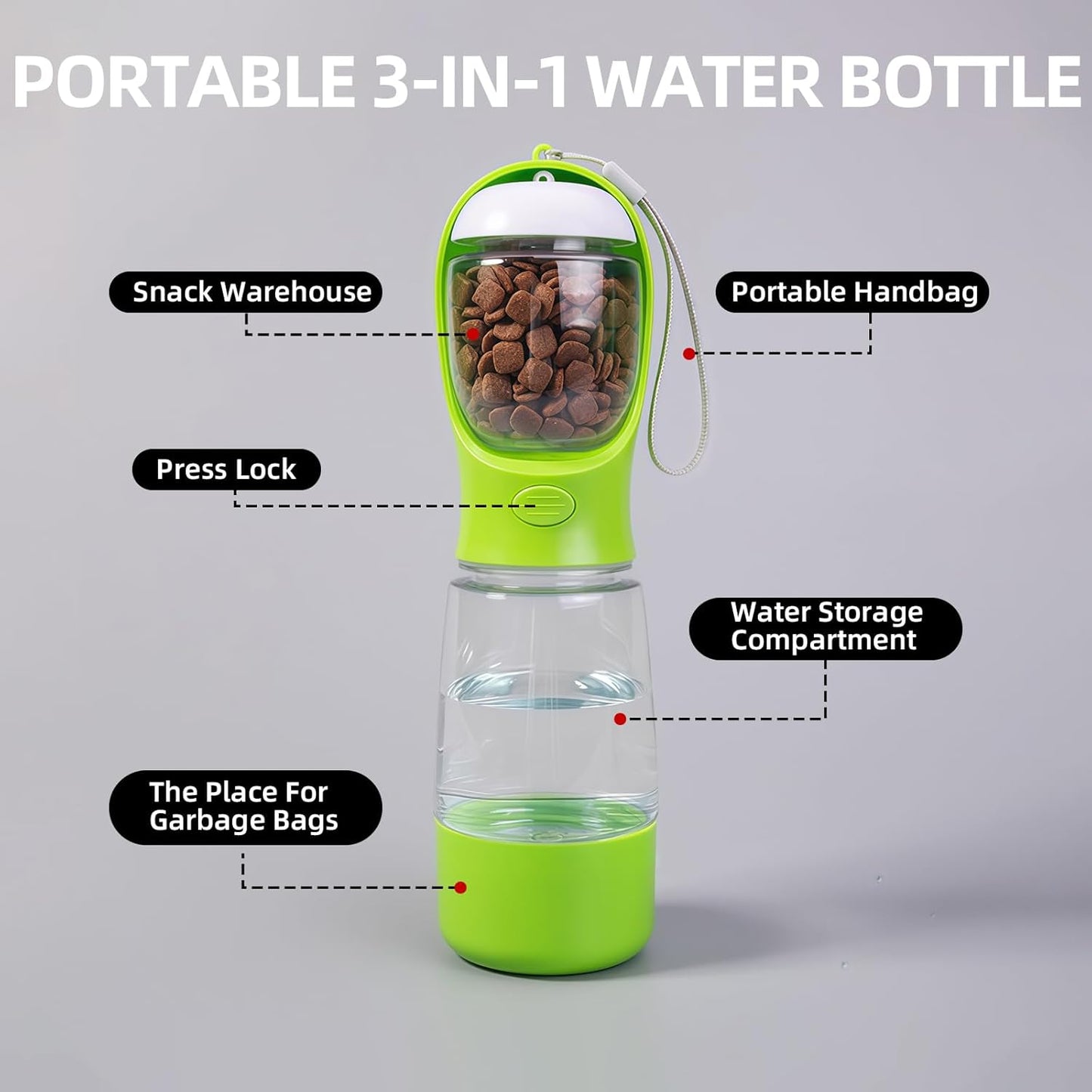 ZYNOQO Adventure Dog Water & Food Bottle