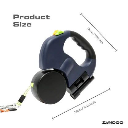Walk 2 Dogs Tangle-Free with ZYNOQO Retractable Leash + Light